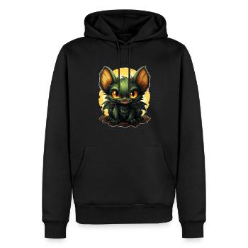 Chauve-souris Halloween I Cartoon Mignonne chauve-souris - Sweat à capuche Premium bio Homme - noir - Devant - Nico (187cm)