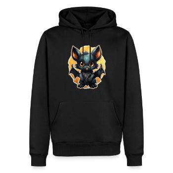 Chauve-souris Halloween I Cartoon Mignonne chauve-souris - Sweat à capuche Premium bio Homme - noir - Devant - Nico (187cm)