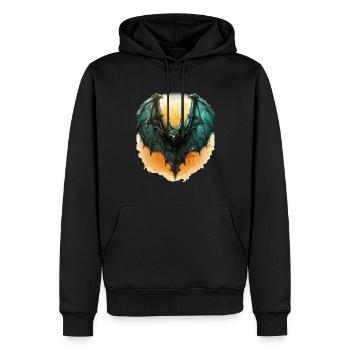 Chauve-souris Halloween I Cartoon Mignonne chauve-souris - Sweat à capuche Premium bio Homme - noir - Devant - Nico (187cm)