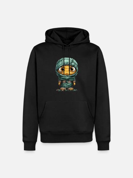 Halloween Spooky Cartoon Mummy - Männer Premium Bio Hoodie - Schwarz