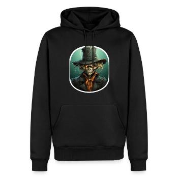 Scarecrow Halloween Cartoon Scary Scarecrow - Sweat à capuche Premium bio Homme - noir - Devant - Nico (187cm)