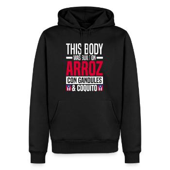 Puerto Rico Geschenkidee | Puerto Ricaner Heimat - Männer Premium Bio Hoodie - Schwarz - Vorne - Nico (187cm)