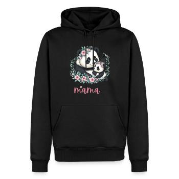 Panda Lover I Maman Panda Et Cub Fête Des Mères - Sweat à capuche Premium bio Homme - noir - Devant - Nico (187cm)