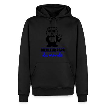 meilleur papa du monde - Sweat à capuche Premium bio Homme - noir - Devant - Nico (187cm)