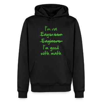 Ich bin gut mit Mathe Ich bin Ingenieur - Männer Premium Bio Hoodie - Schwarz - Vorne - Nico (187cm)