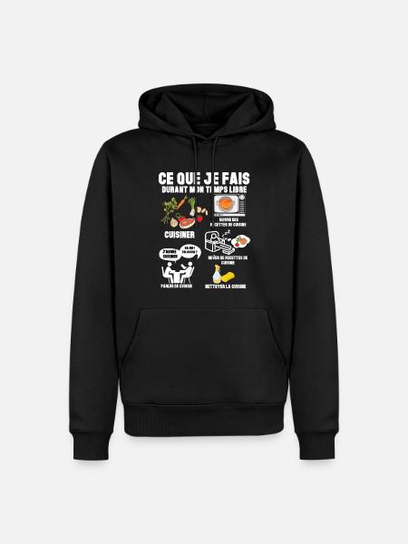 Cuisine Passion Métier Cuisinier Cuisinière - Sweat à capuche Premium bio Homme - noir