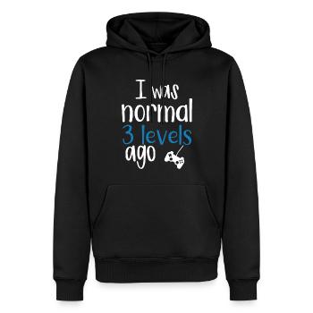 Jeux Video Humour Niveau - Sweat à capuche Premium bio Homme - noir - Devant - Nico (187cm)