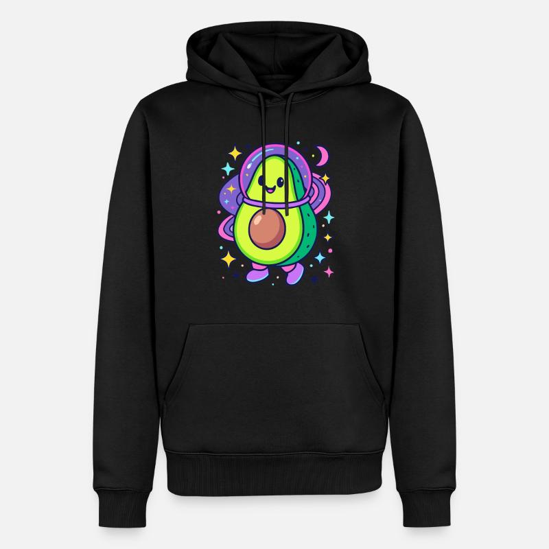 Avocat astronaute dans l’espace - Sweat à capuche Premium bio Homme - noir