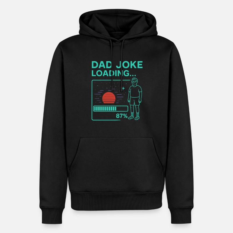 Dad Joke Loading - Männer Premium Bio Hoodie - Schwarz