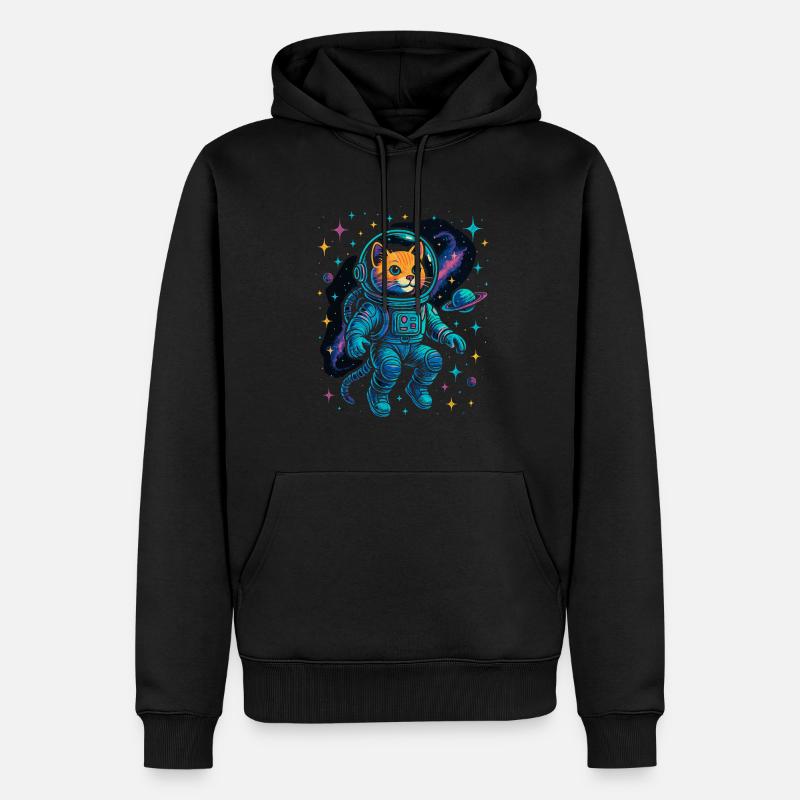 Chat de l’espace - Chat astronaute - Sweat à capuche Premium bio Homme - noir