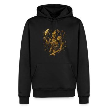 Knight of Books - Literatur & Rüstung - Männer Premium Bio Hoodie - Schwarz - Vorne - Nico (187cm)