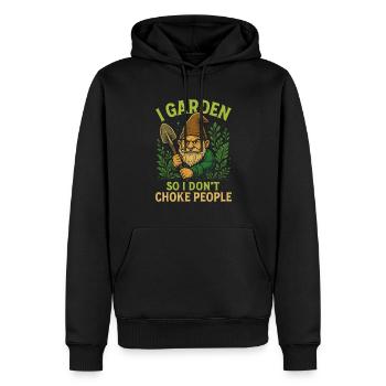 Humour de nain de jardin : thérapie de stress de jardinage - Sweat à capuche Premium bio Homme - noir - Devant - Nico (187cm)