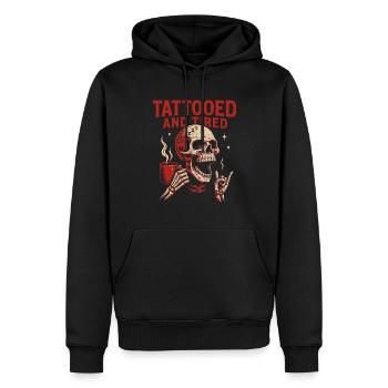 Tattooed And Tired Schädelkunst - Männer Premium Bio Hoodie - Schwarz - Vorne - Nico (187cm)