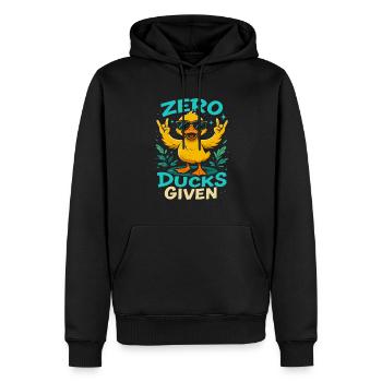 Zero Ducks Given Enten-Motiv Spaß - Männer Premium Bio Hoodie - Schwarz - Vorne - Nico (187cm)