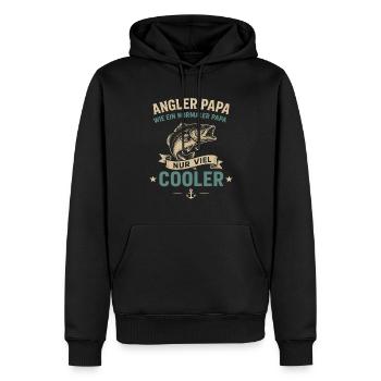 Angler Papa Wie Ein Normaler Papa Nur Viel Cooler - Männer Premium Bio Hoodie - Schwarz - Vorne - Nico (187cm)