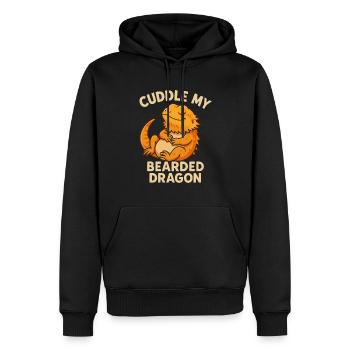 Câlin avec motif dragon barbu - Sweat à capuche Premium bio Homme - noir - Devant - Nico (187cm)