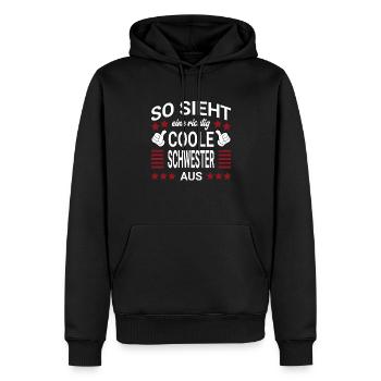 Coole Schwester Style - Männer Premium Bio Hoodie - Schwarz - Vorne - Nico (187cm)