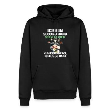 Végétarien d’occasion - Sweat à capuche Premium bio Homme - noir - Devant - Nico (187cm)