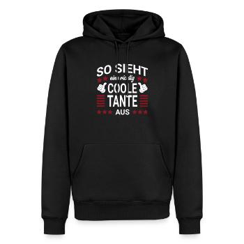 Coole Tante Style - Männer Premium Bio Hoodie - Schwarz - Vorne - Nico (187cm)