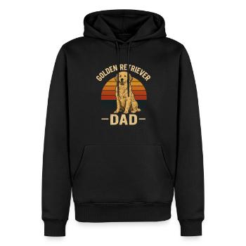 Golden Retriever Papa Retro Stil - Männer Premium Bio Hoodie - Schwarz - Vorne - Nico (187cm)