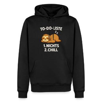 Liste de choses à faire : Nothing & Chill – Paresseux - Sweat à capuche Premium bio Homme - noir - Devant - Nico (187cm)