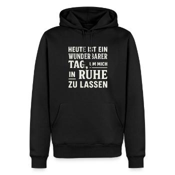 Leave Alone – design sarcastique - Sweat à capuche Premium bio Homme - noir - Devant - Nico (187cm)