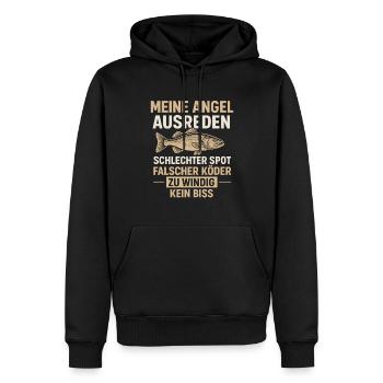 Angel Ausreden – Kein Biss, kein Problem - Männer Premium Bio Hoodie - Schwarz - Vorne - Nico (187cm)