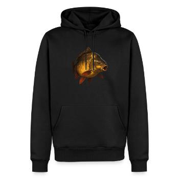 Pêche à la carpe miroir – Œuvre d’art Big Carp - Sweat à capuche Premium bio Homme - noir - Devant - Nico (187cm)