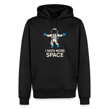 Ich Brauche Mehr Platz Astronaut Design - Männer Premium Bio Hoodie - Schwarz - Vorne - Nico (187cm)