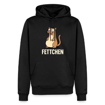 Gros furet drôle dessin animé - Sweat à capuche Premium bio Homme - noir - Devant - Nico (187cm)