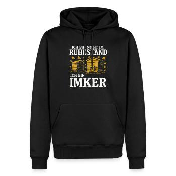 Conception d’apiculteur non retraité - Sweat à capuche Premium bio Homme - noir - Devant - Nico (187cm)