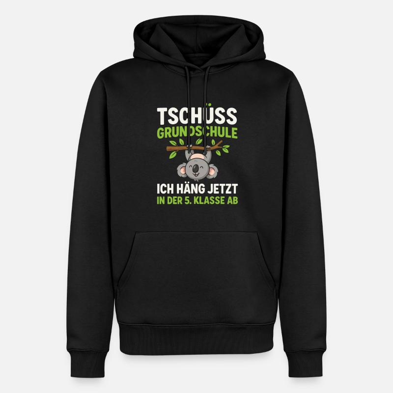 Tschüss Grundschule Koala 5. Klasse - Männer Premium Bio Hoodie - Schwarz