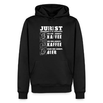 Mein Tagesablauf als Jurist - Männer Premium Bio Hoodie - Schwarz - Vorne - Nico (187cm)