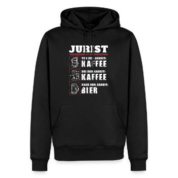 Mein Tagesablauf als Jurist - Männer Premium Bio Hoodie - Schwarz - Vorne - Nico (187cm)