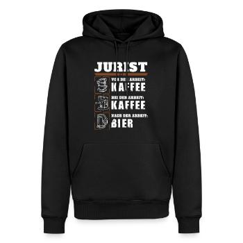 Mein Tagesablauf als Jurist - Männer Premium Bio Hoodie - Schwarz - Vorne - Nico (187cm)