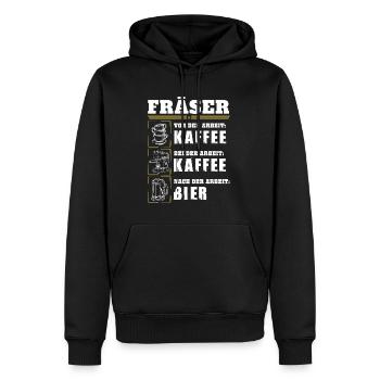 My daily routine as a miller - Men’s Premium Organic Hoodie - black - Front - Nico (187cm)