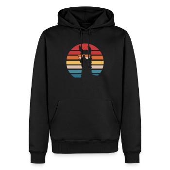 Cooles Alpaka mit Sonnenbrille - Männer Premium Bio Hoodie - Schwarz - Vorne - Nico (187cm)