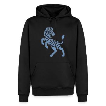 Zebra Silhouette Kunststück Minimal Design - Männer Premium Bio Hoodie - Schwarz - Vorne - Nico (187cm)
