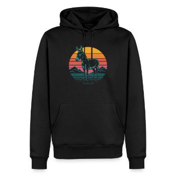 Funny donkey - Men’s Premium Organic Hoodie - black - Front - Nico (187cm)
