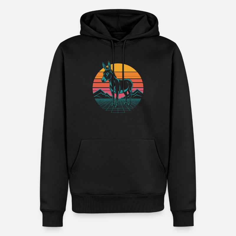 Drôle d’âne - Sweat à capuche Premium bio Homme - noir