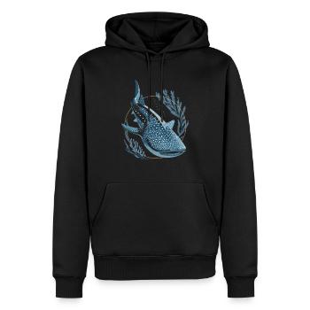 Requin baleine Requin - Sweat à capuche Premium bio Homme - noir - Devant - Nico (187cm)