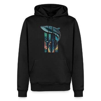 Walhai Meeresbewohner Hai Meer Ozean - Männer Premium Bio Hoodie - Schwarz - Vorne - Nico (187cm)
