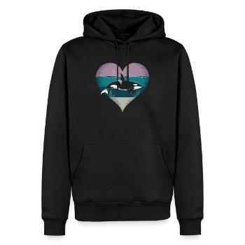 Orca Herz Orca Wal Schwertwal Killerwal Meer - Männer Premium Bio Hoodie - Schwarz - Vorne - Nico (187cm)