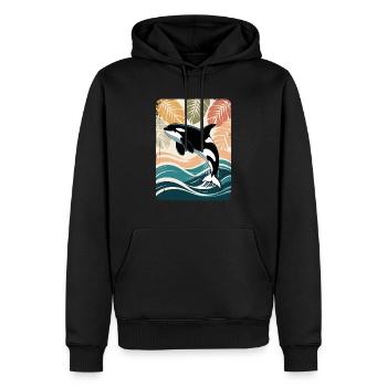 Orka Meerestier Schwertwal Wal Orca - Männer Premium Bio Hoodie - Schwarz - Vorne - Nico (187cm)