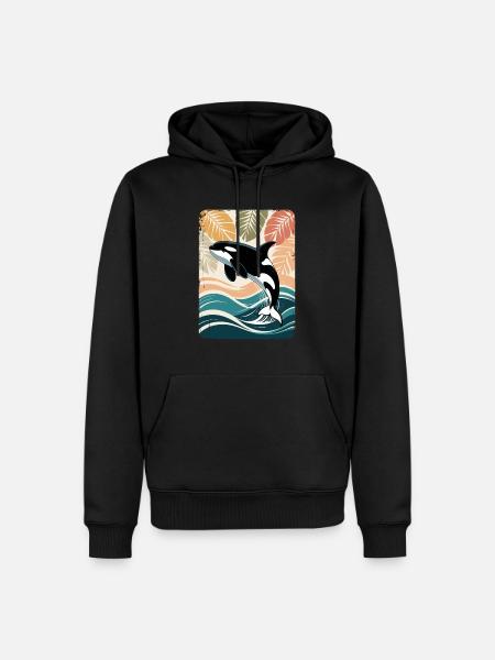 Orque Animal marin Épaulard Orque - Sweat à capuche Premium bio Homme - noir