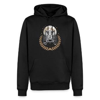 Eule Vogel Mond Natur - Männer Premium Bio Hoodie - Schwarz - Vorne - Nico (187cm)