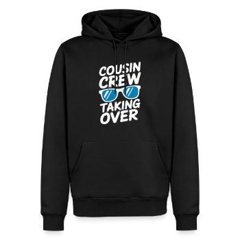 Cousin Crew reprend Cousins Cousine - Sweat à capuche Premium bio Homme - noir - Devant - Nico (187cm)