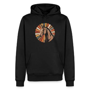 Cavalier - Sweat à capuche Premium bio Homme - noir - Devant - Nico (187cm)