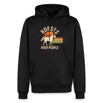 Drôle de dicton équestre cavalier cheval - Sweat à capuche Premium bio Homme - noir - Devant - Nico (187cm)