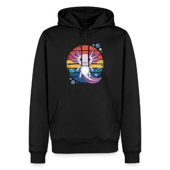 Axolotl - Sweat à capuche Premium bio Homme - noir - Devant - Nico (187cm)